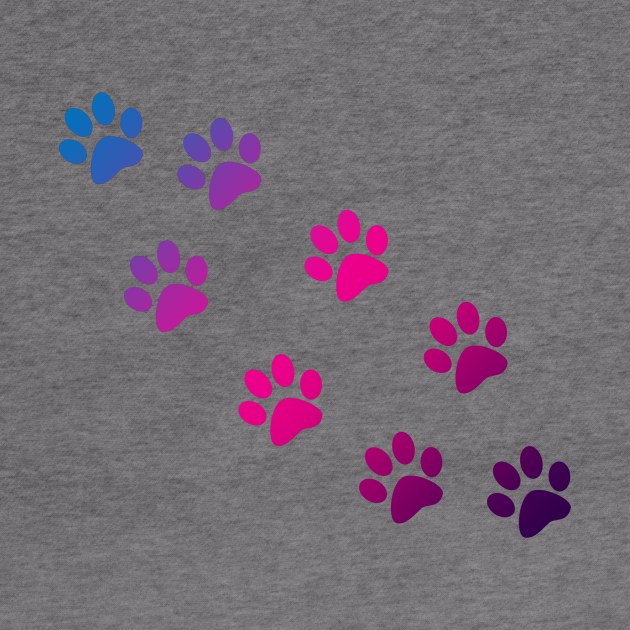 Cat Paws in Pink Blue and Purple by Beautiful Cuteness